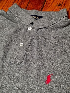 Polo Ralph Lauren Mens Size Large Custom Fit Gray Short Sleeve Shirt A1